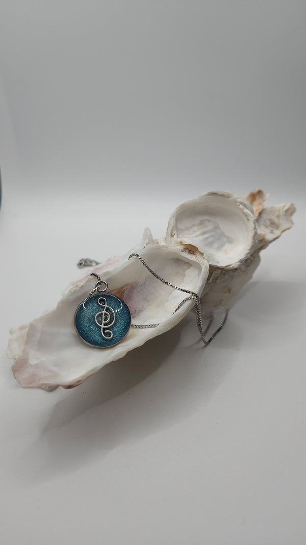 Silver Treble Clef Necklace