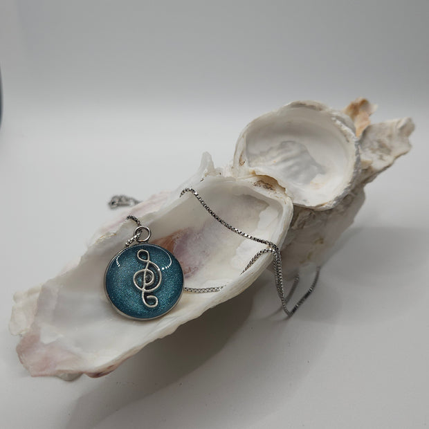 Silver Treble Clef Necklace