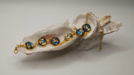 Bezel Tray Chain Bracelet (Gold)