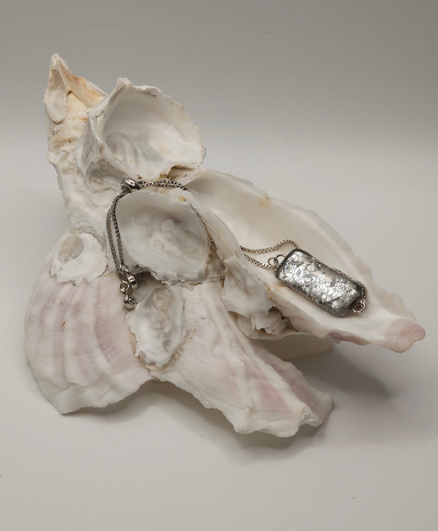 Silver Leaf Slider Bracelet