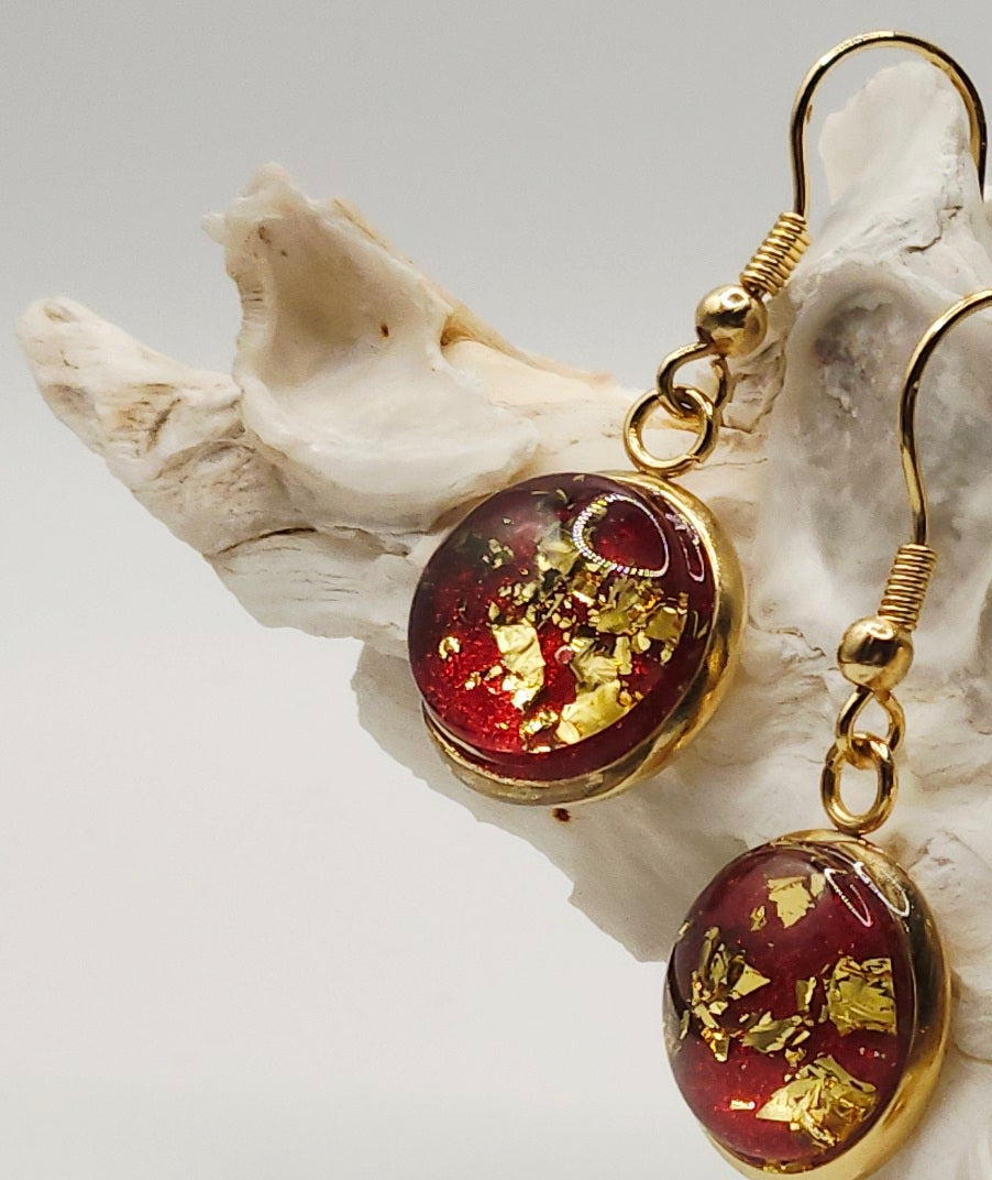Bezel Dangle Earrings